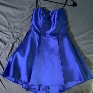 Blue strapless dress